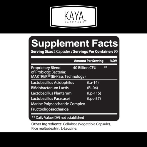 Probiótico Kaya Naturals 40 Bilhões De Ufc | Probióticos Par - Imagem 2