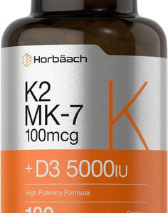 Suplemento Horbach D3 5000 Ui K2 Mk-7 100 Mcg 180 Softgels