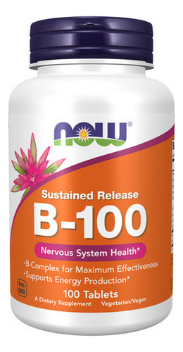 Liberação Sustentada B-100 100 Em Comprimidos Da Now Foods