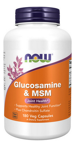 Glucosamina E Msm 750/250 Mg 180 Cápsulas Da Now Foods