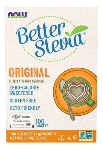 Pacotes Betterstevia 100/caixa Da Now Foods