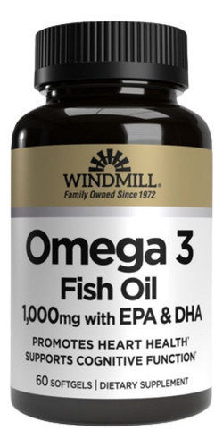 Omega 3 Epa E Dha 1000 Mg 60 Cápsulas Gelatinosas Da Windmil