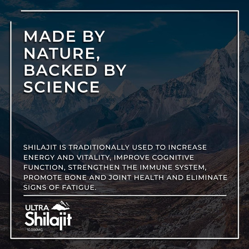 Suplemento Aura Vitamins Ultra Shilajit 10.000 Mg 60 Cápsula - Imagem 2