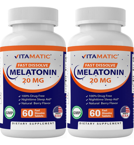 Suplemento Vitamínico De Melatonina Em Comprimidos De 20 Mg