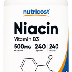 Suplemento Nutricost Niacina (vitamina B3) 500 Mg 240 Cápsul