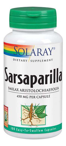 Salsaparilla 100 Cápsulas Da Solaray