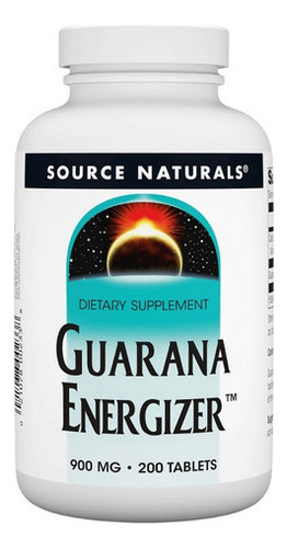 Guaraná Energizer 900 Mg 200 Comprimidos Da Source Naturals