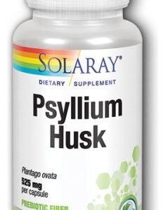 Casca De Psyllium 525 Mg 100 Cápsulas Da Solaray