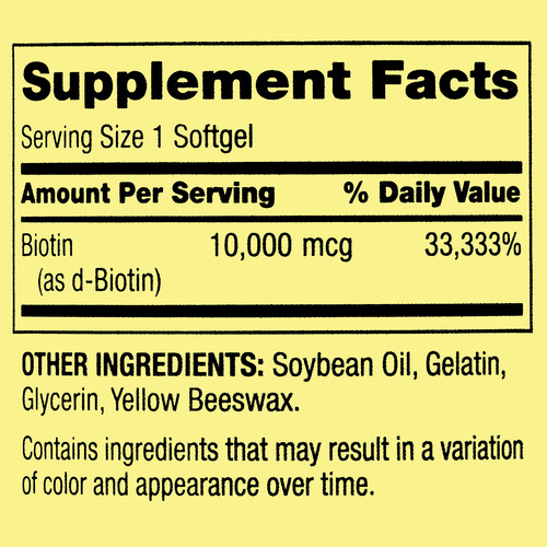 Biotina 10.000 Mcg Spring Valley 120 Cápsulas Gelatinosas - Imagem 7