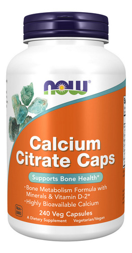 Citrato De Cálcio 240 Cápsulas Vegetais Da Now Foods