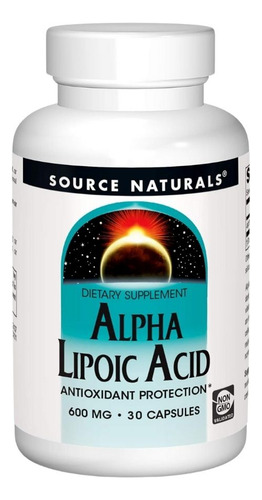 Alpha Lipoic Acid 600 Mg 30 Caps By Source Naturals