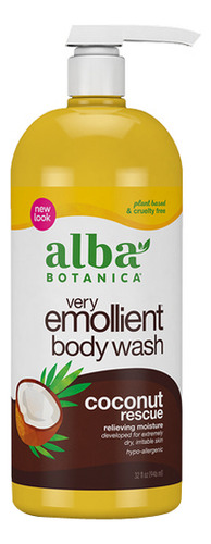 Gel De Banho E Duche Coconut Rescue 32 Oz Da Alba Botanica