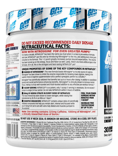 Pó Pré-treino Gat Sport Nitraflex Advanced Blue Raspberry - Imagem 3