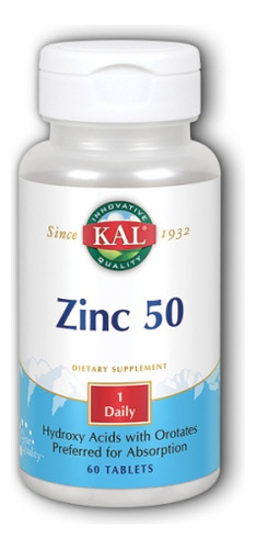 Zinco 50 60 Comprimidos Por Kal