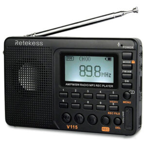 Retekess V115 Rádio Portátil Am Fm Sw Gravador De Bolso