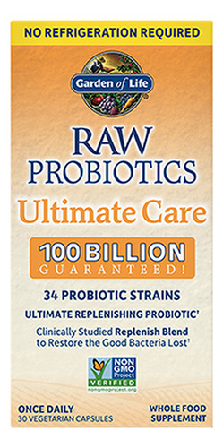 Raw Probiotics Ultimate Care 30 Cápsulas Da Garden Of Life