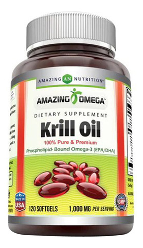 Óleo De Krill Omega 1000 Mg 120 Cápsulas Gelatinosas Da Amaz