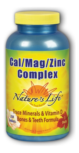 Cal-mag-zinc 1000/600/15 Mg 250 Comprimidos Da Nature's Life