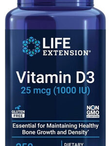 Vitamin D3 25 Mcg (1000 Iu) 250 Softgels By Life Extension