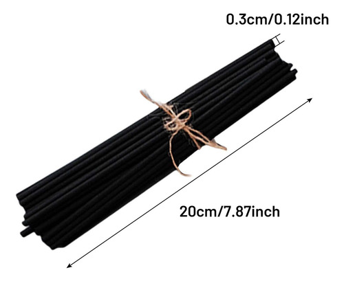 100 Pcs Difusor Set Difusor Substituição Rod Rattan Preto - Imagem 2