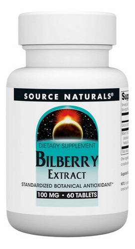 Extrato De Mirtilo 100 Mg 60 Comprimidos Da Source Naturals