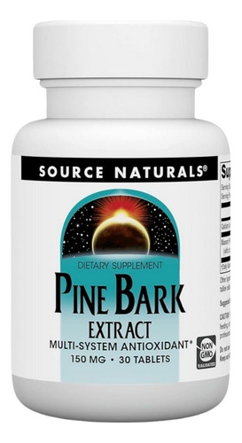 Pine Bark Extract 150mg 30 Tabs By Source Naturals