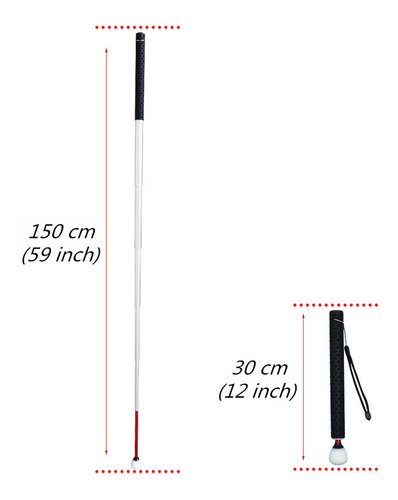 30-150cm Bengala Branca Telescópica Para Pessoa Com Cego - Imagem 39