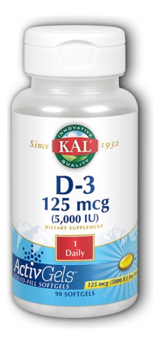 Ultra D-3 Activgels 5.000 Ui 90 Cápsulas Da Kal