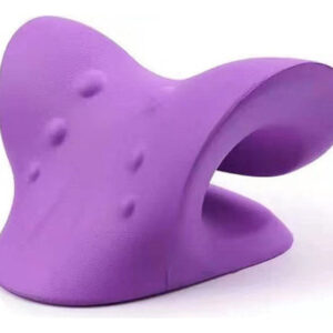 Almofada de massagem cervical tipo C, corretor de tração roxo