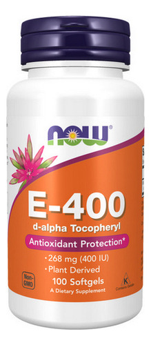 E-400 100 Cápsulas Gelatinosas Da Now Foods