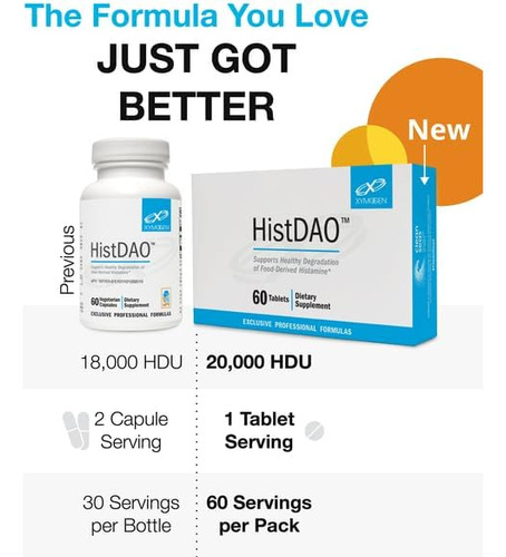 Xymogen Histdao - Suplemento Enzimático Dao Para Apoiar A De - Imagem 2
