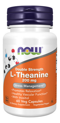 L-teanina 200 Mg 60 Cápsulas Da Now Foods