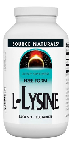 L-lysine 1,000 Mg 200 Tabs By Source Naturals