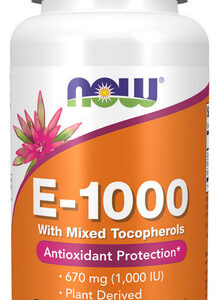 E-1000 - Tocoferóis Mistos 100% Naturais 50 Cápsulas Gelatin