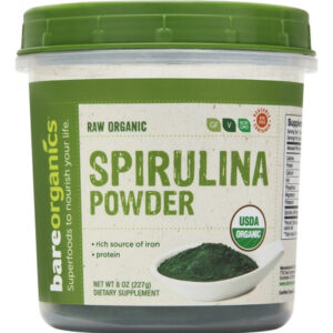 Spirulina Orgânica Em Pó De 8 Onças Da Bare Organics