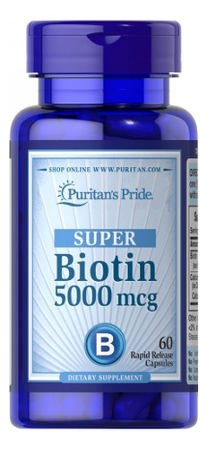 Biotina 5000 Mcg 60 Cápsulas Da Puritan"s Pride