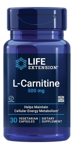 L-carnitine 500 Mg 30 Vcaps By Life Extension