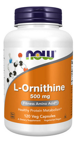 L-ornitina 500 Mg 120 Cápsulas Da Now Foods