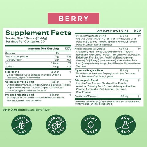 Suplemento Bloom Nutrition Super Greens Em Pó Smoothie & Ju - Imagem 4