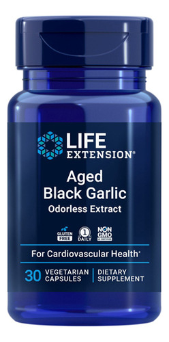 Alho Preto Envelhecido, 30 Cápsulas Vegetais Da Life Extensi