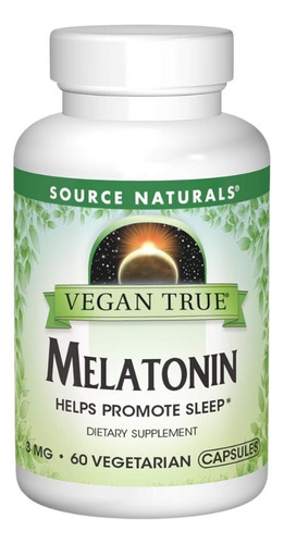 Vegan True Melatonin 3 Mg 60 Veg Caps By Source Naturals