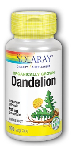 Dandelion 100 Cápsulas Da Solaray
