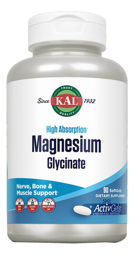 Magnesium Glycinate Activgels 90 Count By Kal