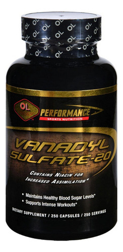 Sulfato De Vanadil 250 Cápsulas Da Olympian Labs