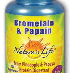 Bromelaína E Papaína 250/250 Mg 100 Vcaps By Nature's Life