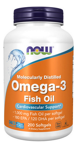 Cápsulas Gelatinosas Com Ômega-3 200 Da Now Foods