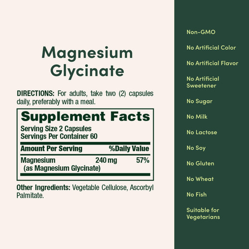 Suplemento De Glicina De Magnésio De Alta Absorção Nature"s - Imagem 5