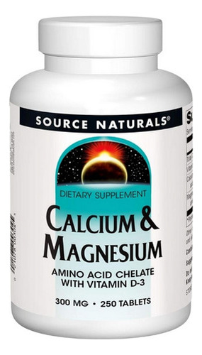Cálcio E Magnésio 300 Mg 240 Comprimidos Da Source Naturals