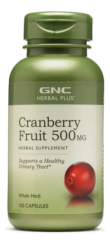 Suplemento Gnc Herbal Plus Whole Herb Cranberry 500mg 100 Ca