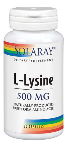 L-lisina 500 Mg 120 Cápsulas Da Solaray